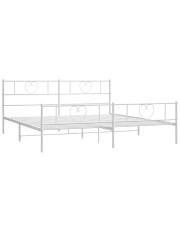 Białe metalowe łóżko małżeńskie 180x200 cm - Edelis