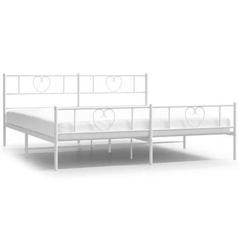 Białe metalowe łóżko Edelis