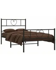 Czarne pojedyncze łóżko metalowe 80x200 cm - Veligo w sklepie Edinos.pl