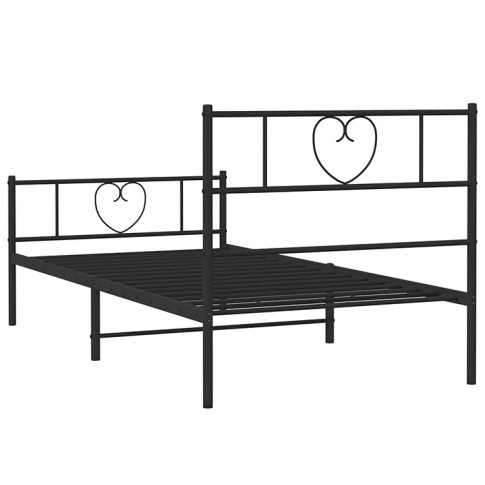 Czarne łóżko metalowe Edelis