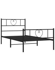 Czarne loftowe łóżko z metalu 100x200cm - Edelis w sklepie Edinos.pl
