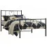 Czarne loftowe łóżko z metalu 100x200cm   Veligo r