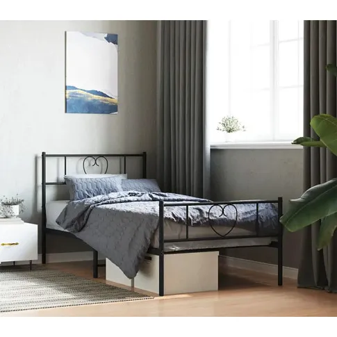 Czarne łózko z metalu Edelis