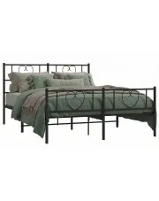 Czarne metalowe łóżko loftowe 140x200cm - Veligo w sklepie Edinos.pl