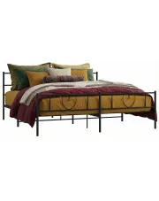 Czarne rustykalne łóżko małżeńskie 180x200cm - Veligo w sklepie Edinos.pl