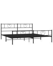Czarne metalowe łóżko małżeńskie 200x200cm - Edelis