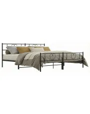 Czarne metalowe łóżko małżeńskie 200x200cm - Veligo w sklepie Edinos.pl