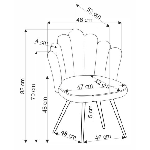 wymiary krzesłą Nison