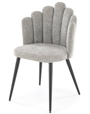 Popielate tapicerowane metalowe krzesło - Nison