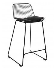 Czarne industrialne krzesło barowe do wyspy - Vero 2X w sklepie Edinos.pl
