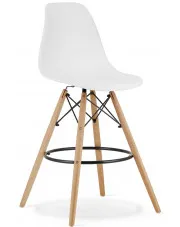 Białe skandynawskie krzesło barowe do wyspy - Miltox 3X w sklepie Edinos.pl