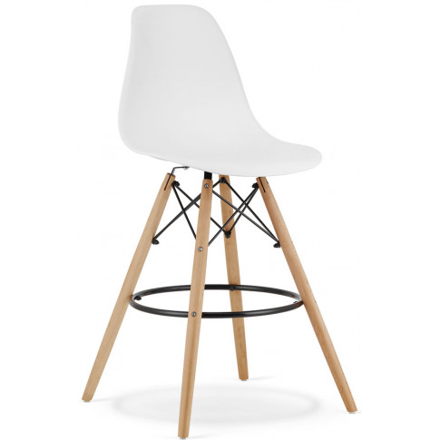 Zdjęcie produktu Białe skandynawskie krzesło barowe do wyspy - Fedo 3X.