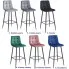 Szczegółowe zdjęcie nr 7 produktu Ciemnoszare welurowe krzesło barowe do wyspy - Chefer