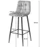 Szczegółowe zdjęcie nr 4 produktu Ciemnoszare welurowe krzesło barowe do wyspy - Chefer
