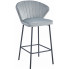 Zdjęcie produktu Tapicerowane srebrne barowe krzesło do wyspy - Viagia.