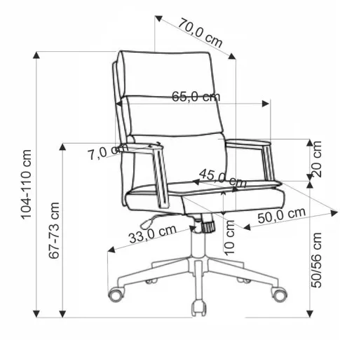 wymiary fotela biurowego Kanter
