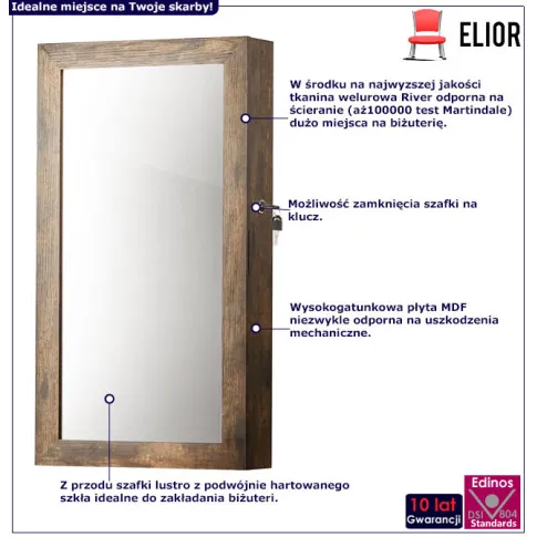 Loftowa szafka na klucz na biżuterię Crialo