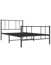 Czarne metalowe łóżko pojedyncze 80x200 cm - Privex