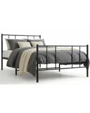 Czarne metalowe łóżko pojedyncze 90x200 cm - Quzi w sklepie Edinos.pl