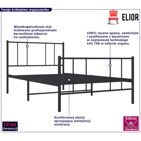 Metalowe czarne łóżko Privex