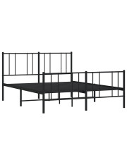 Czarne metalowe łóżko małżeńskie w stylu loft 140x200cm - Privex w sklepie Edinos.pl
