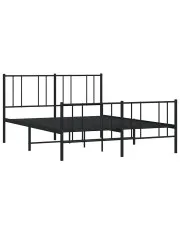 Czarne metalowe łóżko małżeńskie w stylu loft 140x200cm - Privex