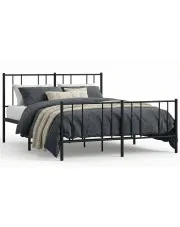 Czarne metalowe łóżko loftowe 180x200cm - Quzi w sklepie Edinos.pl