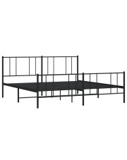 Czarne metalowe łóżko małżeńskie 200x200cm - Privex w sklepie Edinos.pl