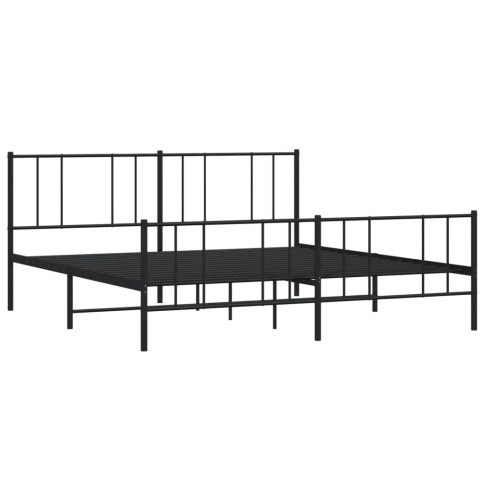Czarne metalowe łóżko Privax