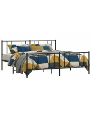 Czarne metalowe łóżko małżeńskie 200x200cm - Quzi w sklepie Edinos.pl