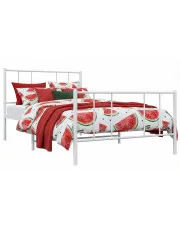 Białe metalowe łóżko pojedyncze 80x200 cm - Quzi w sklepie Edinos.pl