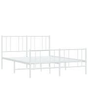 Białe pojedyncze łóżko metalowe 90x200 cm - Privex