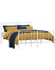 Białe pojedyncze łóżko metalowe 90x200 cm - Quzi w sklepie Edinos.pl