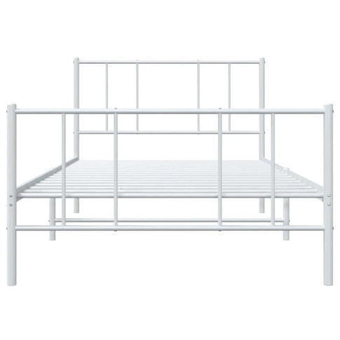 Białe metalowe łóżko Privex