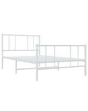 Loftowe metalowe łózko białe 100x200 cm - Privex w sklepie Edinos.pl