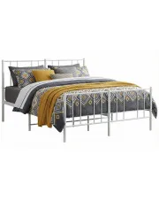Białe metalowe łóżko w stylu loft 120x200 cm - Quzi w sklepie Edinos.pl