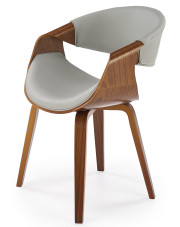 Kubełkowe krzesło w stylu retro orzech + popielaty - Dagen w sklepie Edinos.pl