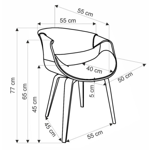 wymiary krzesła Dagen