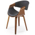 Skandynawskie kubełkowe krzesło orzech + czarny - Dagen
