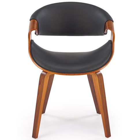 czarno-orzechowe tapicerowane krzesło retro Dagen