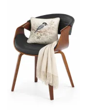 Skandynawskie kubełkowe krzesło orzech + czarny - Saro w sklepie Edinos.pl