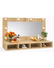 Toaletka na biurko z półkami dąb sonoma - Bruni 3X w sklepie Edinos.pl