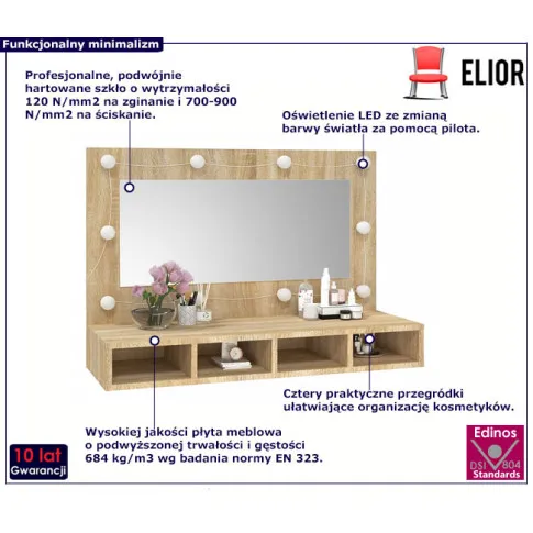 Toaletka na biurko z półkami Arvola 3X