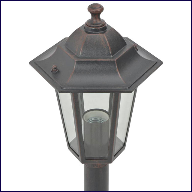 Zestaw 6 brązowych lamp ogrodowych A467-Banero