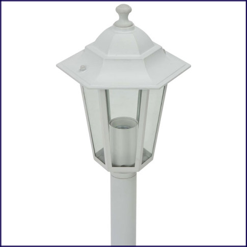 Białe lampy słupki ogrodowe A467-Banero
