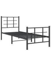 Czarne metalowe łóżko w stylu loftowym 80x200 cm - Estris w sklepie Edinos.pl