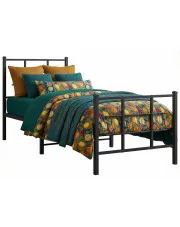 Czarne metalowe łóżko w stylu loftowym 80x200 cm - Alester w sklepie Edinos.pl