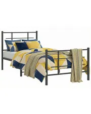 Czarne industrialne łóżko 90x200 cm - Alester w sklepie Edinos.pl