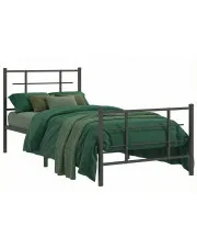 Czarne metalowe łóżko małżeńskie 100x200cm - Alester w sklepie Edinos.pl