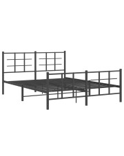 Czarne metalowe łóżko loftowe 160x200cm - Estris w sklepie Edinos.pl